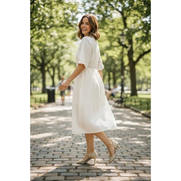 Davids Bridal Champagne Glitter Peep Toe Heels Womens Size 8 - Picture 13 of 16